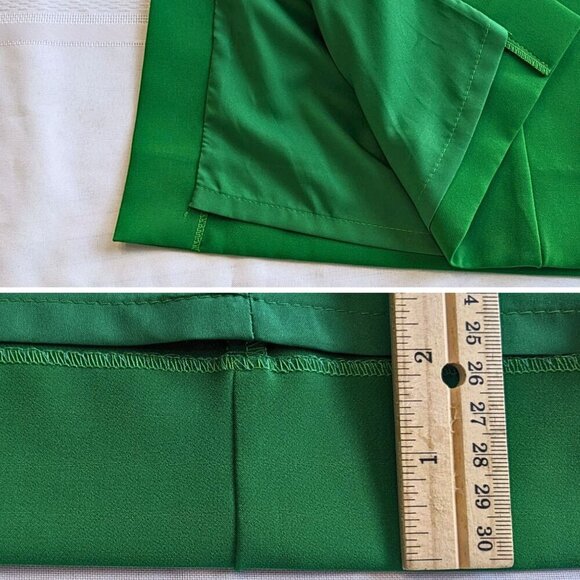 Viral MILLY Selena in Rare Kelly Green Off Shoulder Bell Sleeve Slit Dress - Picture 7 of 10